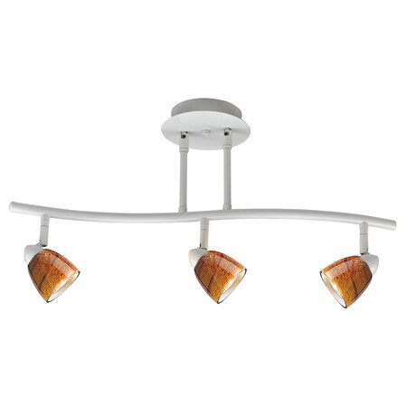 Cal Lighting 3 Lights Serpentine Light 120V Gu-10 50W Each Bulbs Included SL-954-3-WH/AM